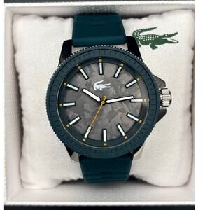 Lacoste Highkey 2011358 Men’s Green Silicone Strap Quartz Watch NIBWT